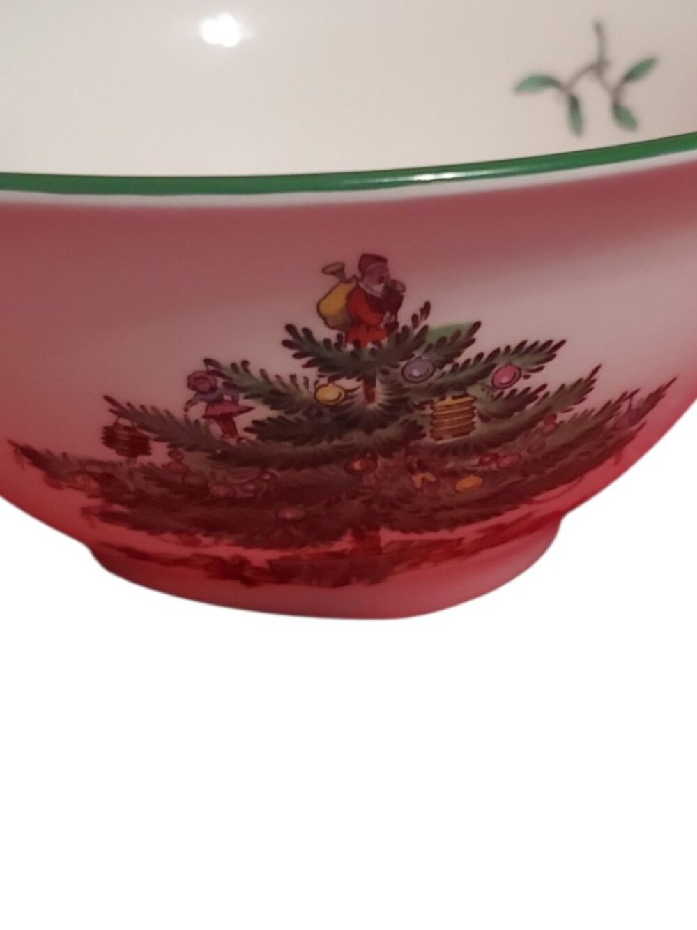 Spode Christmas Tree Bowl  Red transferware Holiday serving bowl - Picture 10 of 10